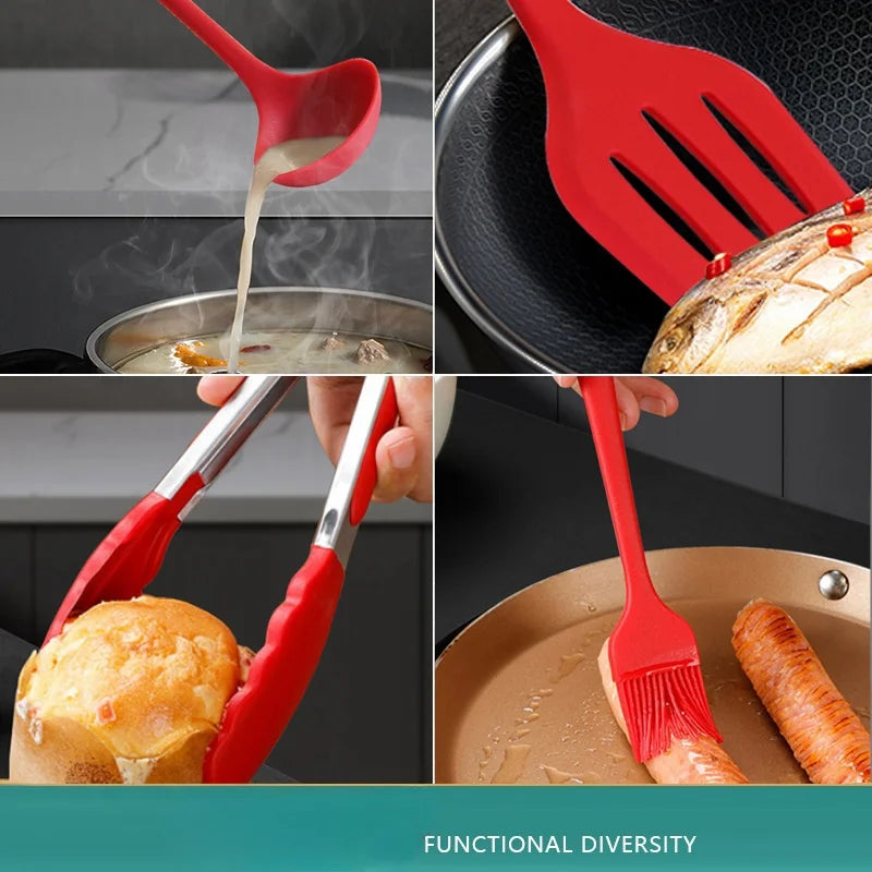 10 Piece Silicone Cookware Set for Kitchen