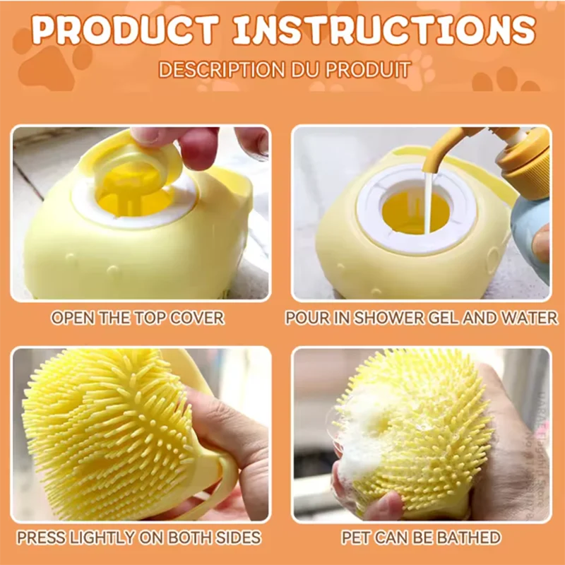 New Bath Massage Brush Bathroom Multifunctional Puppy Big Dog Cat Soft