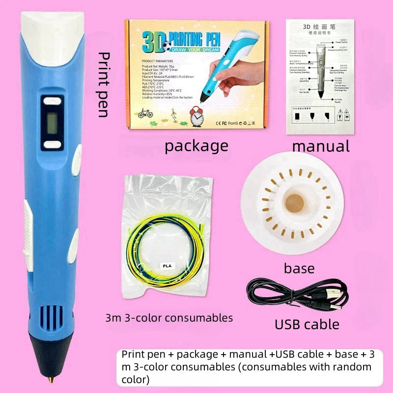 Kids 3D Pen – Creativity Studio Kit (Low-Temp & Safe)