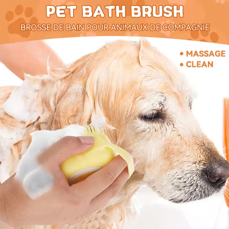 New Bath Massage Brush Bathroom Multifunctional Puppy Big Dog Cat Soft